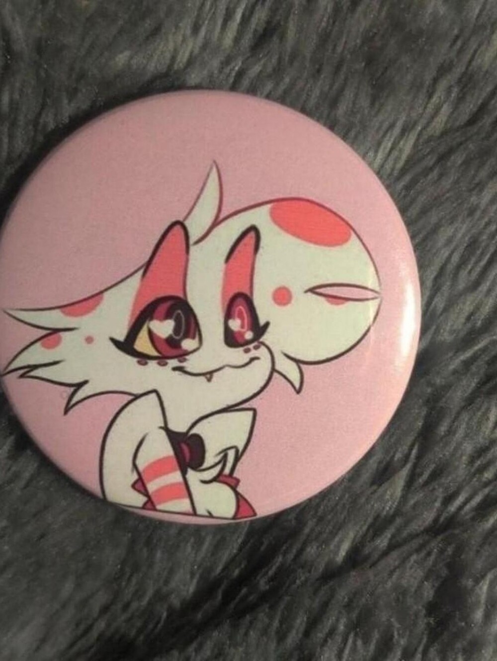Hazbin Hotel Angel Dust Button Pin